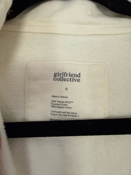 girlfriend collective Cream Half-Zip Sweatshirt - Picture 3 of 3